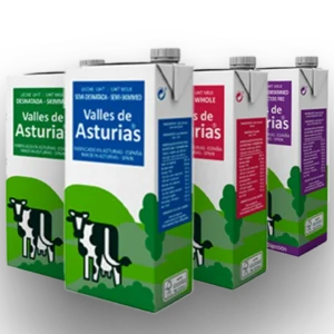 Leche asturiana Valles de Asturias en formato brik de 1 litro
