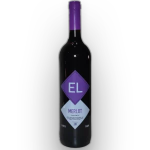Botella de 1 litro de vino tinto El Merlot, vino afrutado