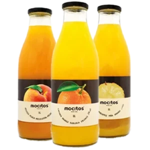 Briks de zumo Mocitos 1L en sabores naranja, piña y melocotón